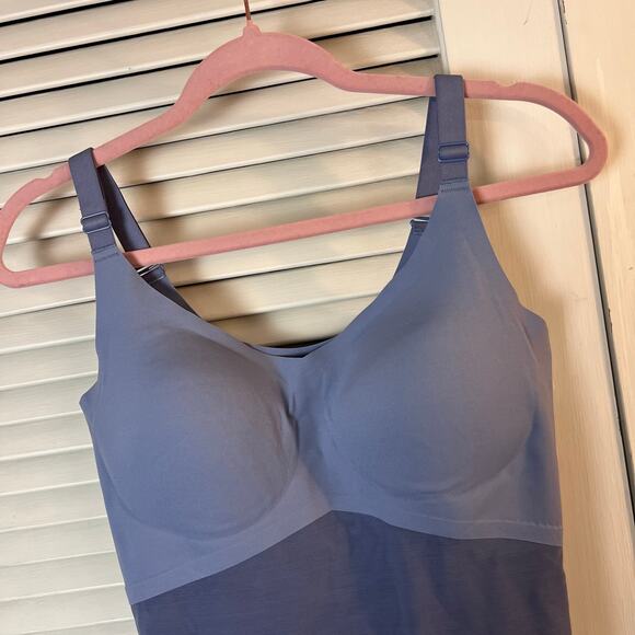 Honeylove LiftWear Cami Tank Top Storm Blue Size Large Built-In Bra Shaping Cami - Picture 2 of 7